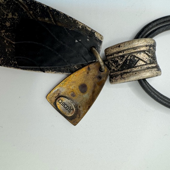 Vintage Chico's Black and Silver Geometric Pendant Necklace - Picture 3 of 3